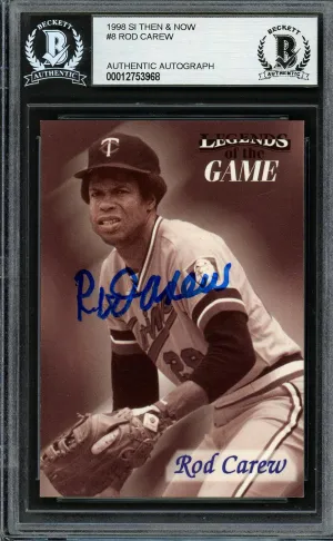 Rod Carew Autographed 1998 Fleer Sports Illustrated Card #8 Minnesota Twins Beckett BAS #12753968