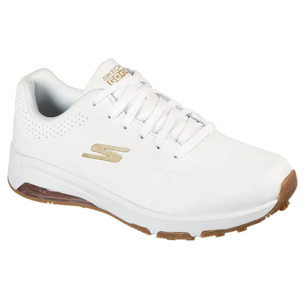 Skechers Ladies GO GOLF Skech-Air DOS Spikeless Shoes - White/Gold