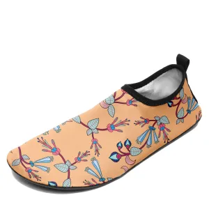 Swift Floral Peache Kid's Sockamoccs Slip On Shoes