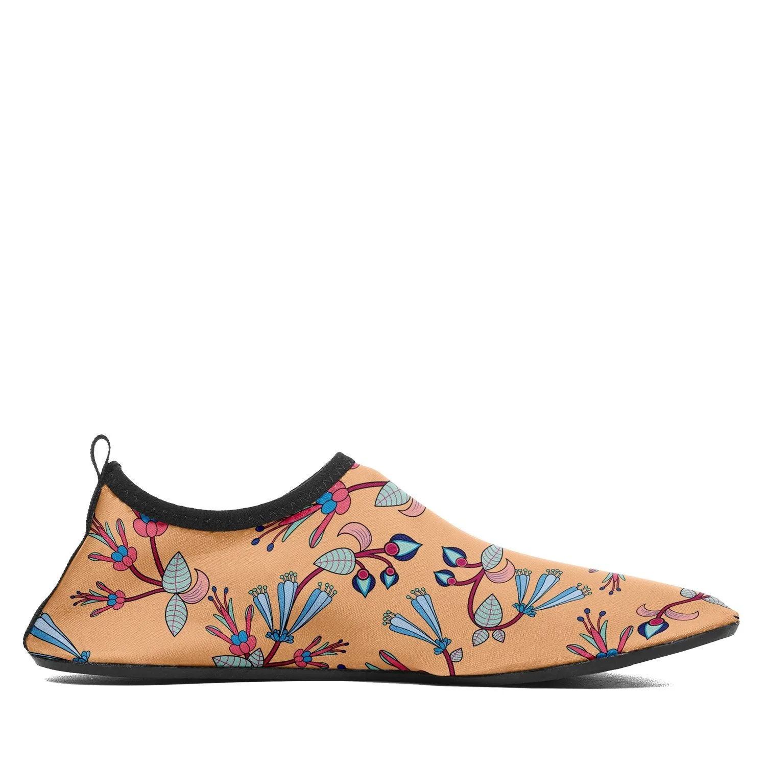 Swift Floral Peache Kid's Sockamoccs Slip On Shoes