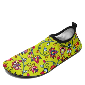 Thorny Path Yellow Kid's Sockamoccs Slip On Shoes