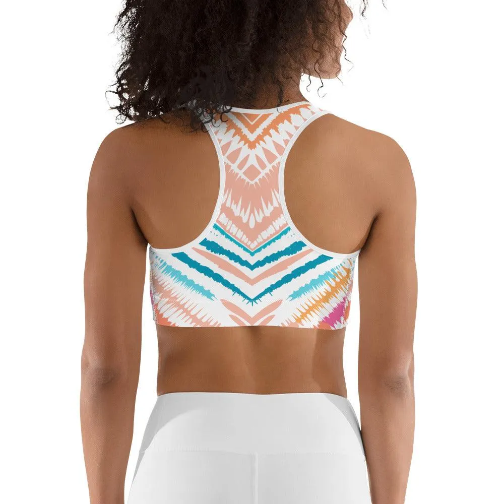 Tie-dye Padded Sports Bra Peachy Blues