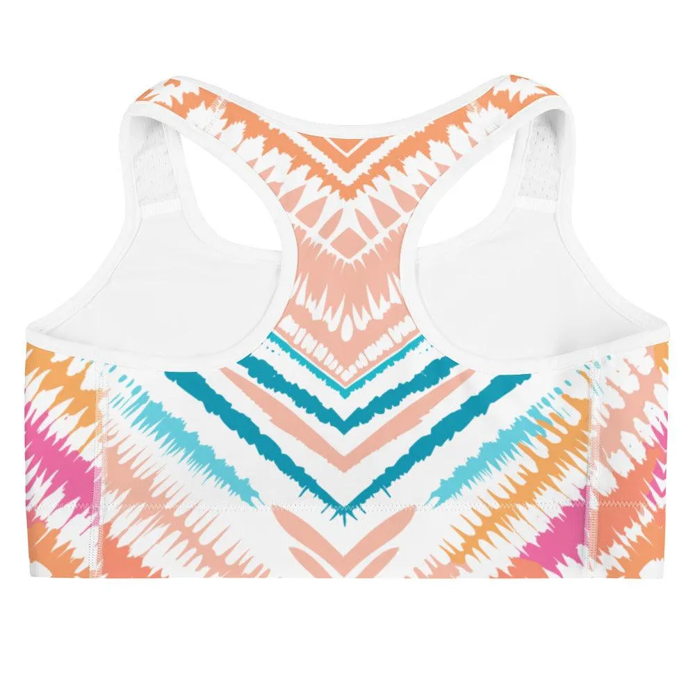 Tie-dye Padded Sports Bra Peachy Blues