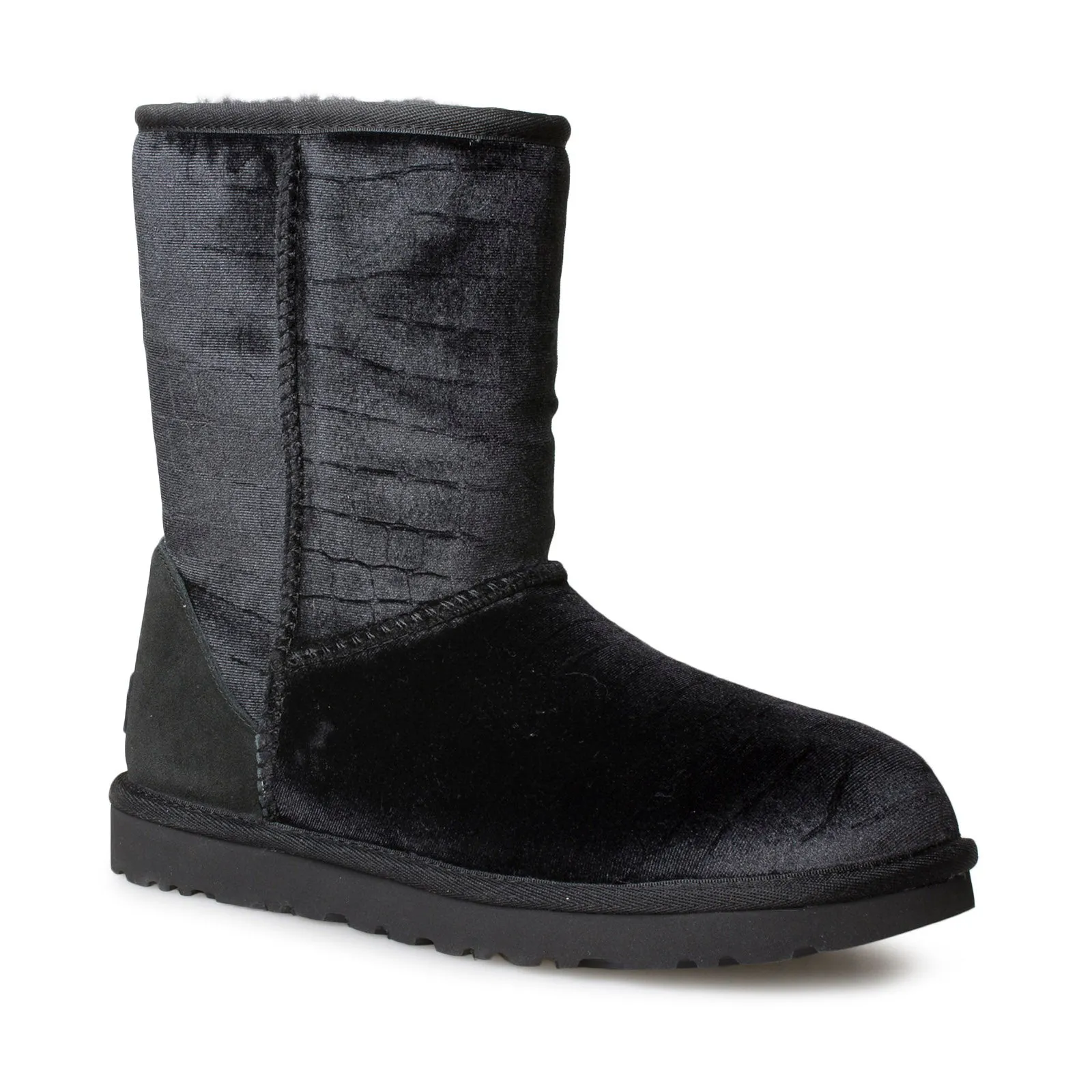 UGG Classic Short II Croc Black Boots - Women's