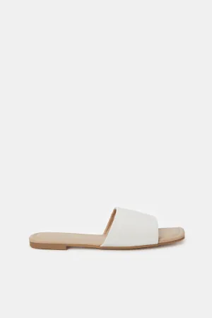 Women White Ostrich Mule