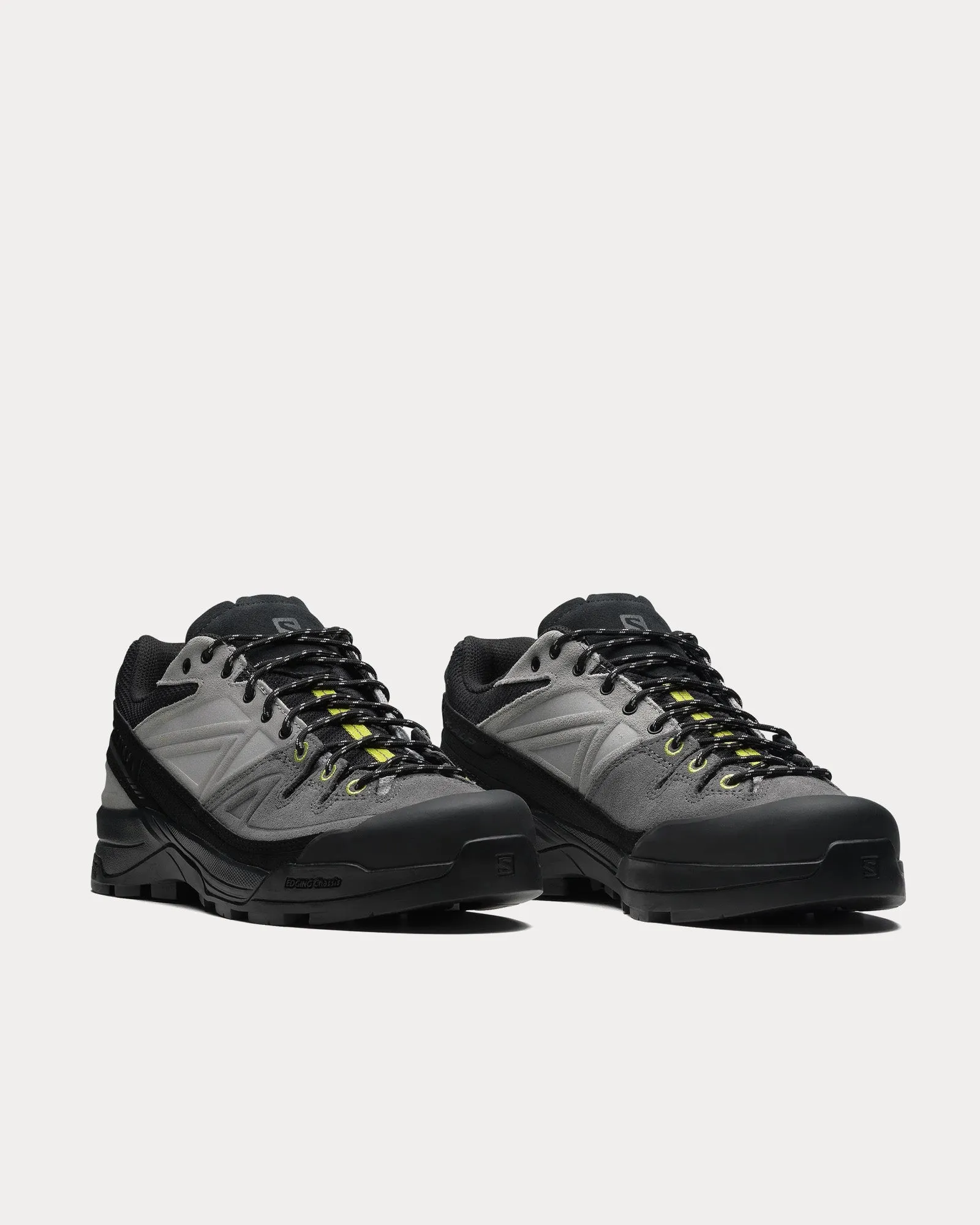 X-Alp Leather Black / Castlerock / Dark Citron Low Top Sneakers