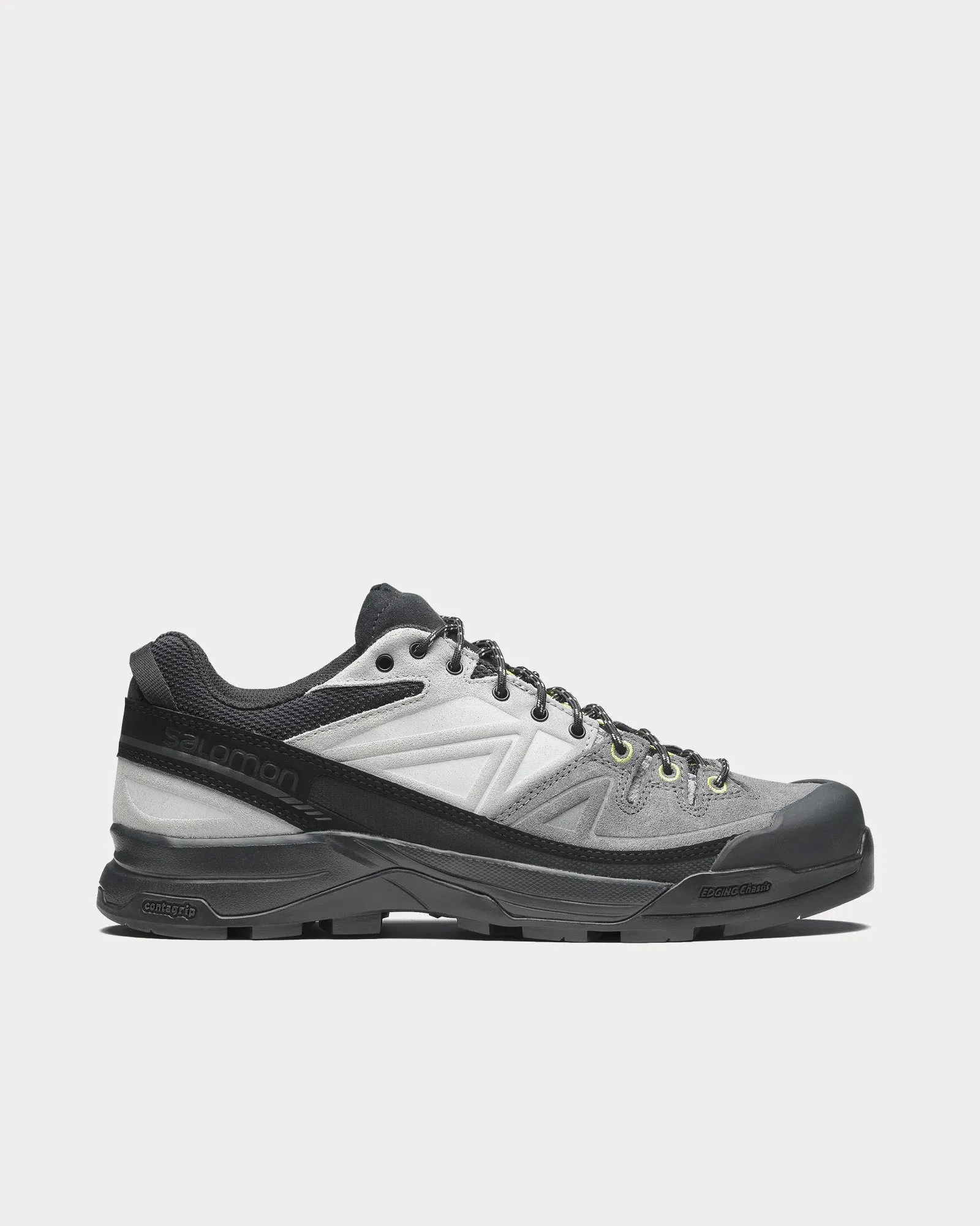 X-Alp Leather Black / Castlerock / Dark Citron Low Top Sneakers